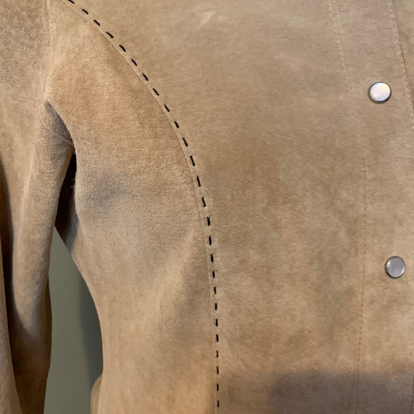 KAREN KANE LEATHER BLOUSE - SZ S ⭐ FANCY - Picture 3 of 8